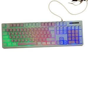 Blue lavender purple usb corded light up keyboard